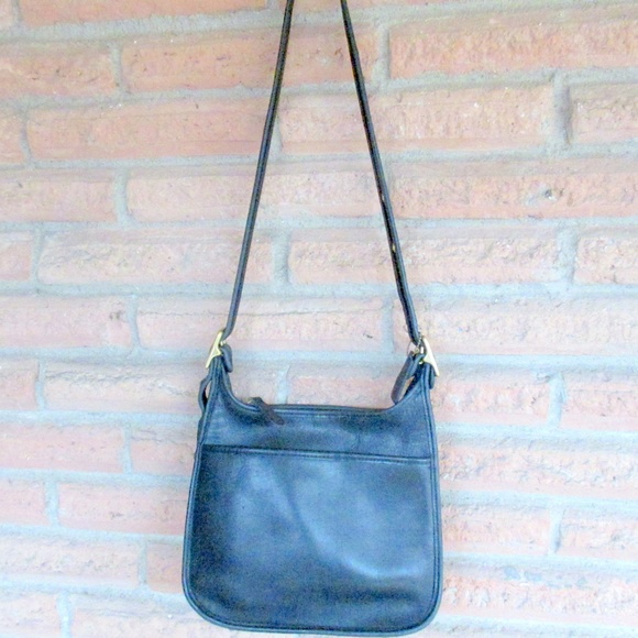 Coach Handbags - Coach Crossbody Black Leather Bag 9966